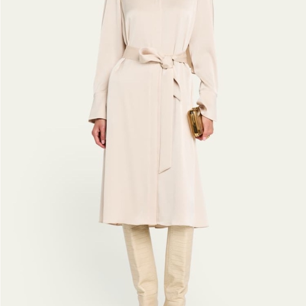 KOBI HALPERIN
Everett Satin Back Crepe Cape Midi Shirtdress